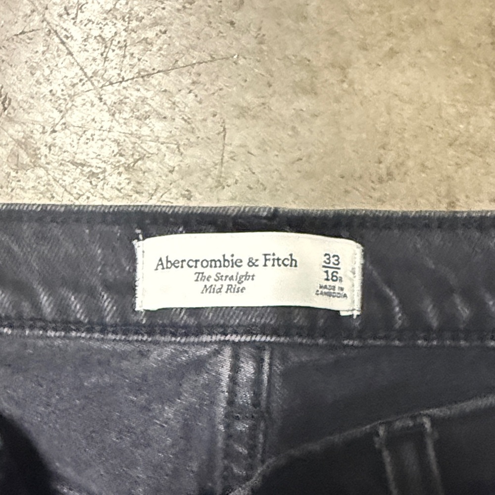 Abercrombie & Fitch Black Straight Leg Jeans - Picture 3 of 4